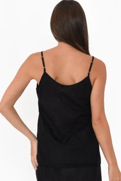 Cotton Tops<Orientique Black Cotton Slip Cami