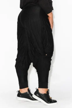 Pants<Cotton Village Black Crinkle Cotton Cloud Pant