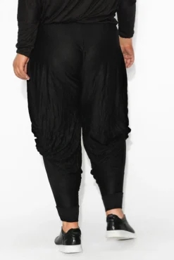 Pants<Cotton Village Black Crinkle Cotton Cloud Pant