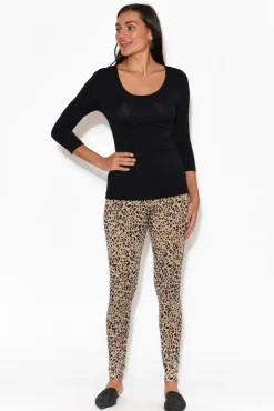 Sleeved Tops<Tani Black Micro Modal 3/4 Sleeve Top