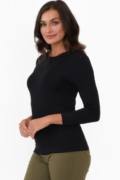 Sleeved Tops<Tani Black Micro Modal Long Sleeve Top