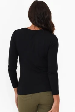 Sleeved Tops<Tani Black Micro Modal Long Sleeve Top