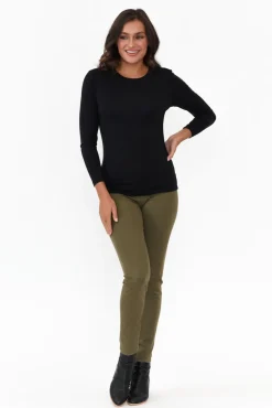 Sleeved Tops<Tani Black Micro Modal Long Sleeve Top