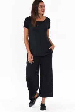 Sleeved Tops<Tani Black Micro Modal Swing Tee