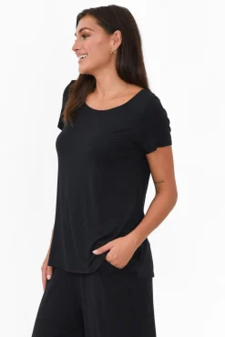Sleeved Tops<Tani Black Micro Modal Swing Tee