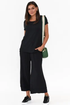 Sleeved Tops<Tani Black Micro Modal Swing Tee