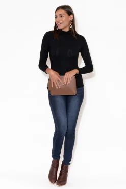 Sleeved Tops<Tani Black Micro Modal Turtleneck Top