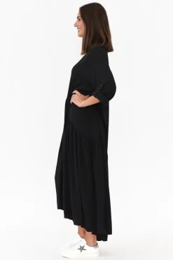 Maxi Dresses<PQ Black Peak Sleeved Maxi Dress