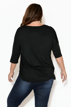 Sleeved Tops<Bamboo Villa Blake Black Bamboo Top