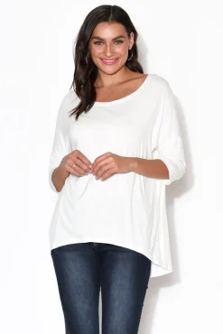 Sleeved Tops<Bamboo Villa Blake Off White Bamboo Top