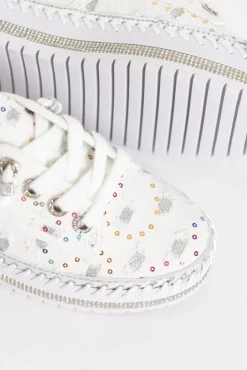 White Sneakers<Ameise Bling White Sequin Sneaker