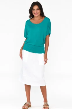 Sleeved Tops<Betty Basics Blue Lagoon Maui Tee