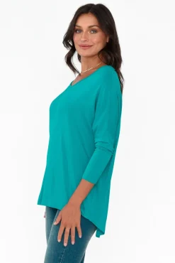 Sleeved Tops<Betty Basics Blue Lagoon Milan 3/4 Sleeve Top