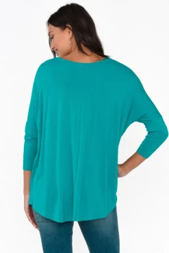 Sleeved Tops<Betty Basics Blue Lagoon Milan 3/4 Sleeve Top
