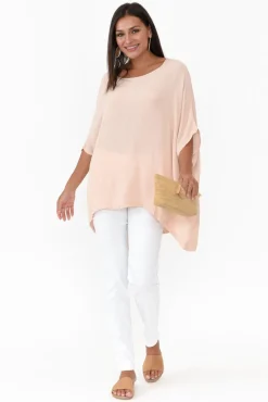 Tunic Tops<Boho Blush Pink Drape Top