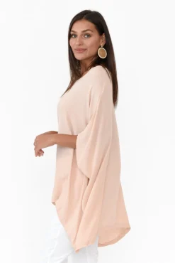 Tunic Tops<Boho Blush Pink Drape Top