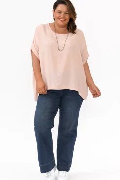 Tunic Tops<Boho Blush Pink Drape Top