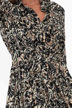 Maxi Dresses<Slate the Label Bonnie Black Swirl Midi Dress