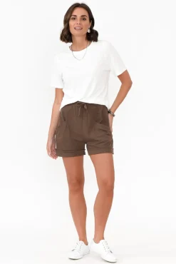 Shorts<Lou Lou Bowie Chocolate Ribbed Bamboo Short