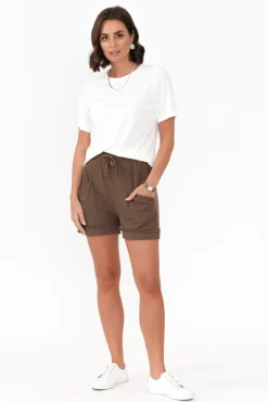 Shorts<Lou Lou Bowie Chocolate Ribbed Bamboo Short