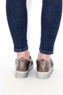 Leather Sneakers<Hinako Bowie Taupe Slip On Loafer