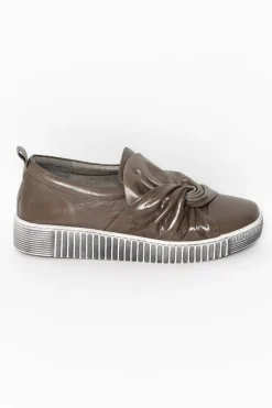 Leather Sneakers<Hinako Bowie Taupe Slip On Loafer