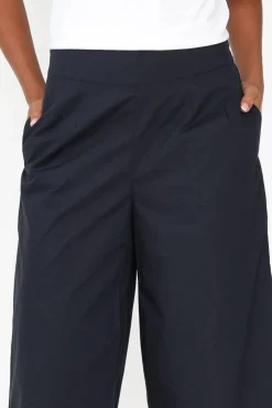 Pants<Tirelli Bradie Navy Cotton Wide Leg Pant