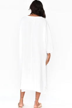 Sleeved Dresses<Tirelli Bradshaw White Linen Pocket Dress