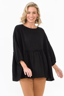 Cotton Tops<Cali and Co Braun Black Cotton Top