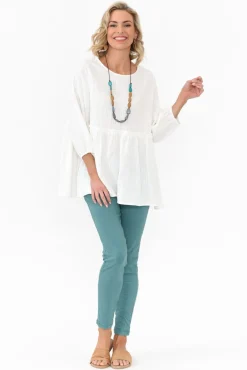 Cotton Tops<Cali and Co Braun White Cotton Top