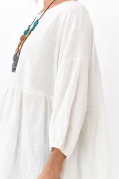 Cotton Tops<Cali and Co Braun White Cotton Top