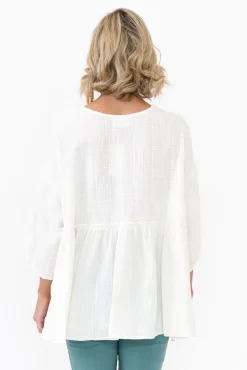 Cotton Tops<Cali and Co Braun White Cotton Top