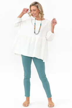 Cotton Tops<Cali and Co Braun White Cotton Top