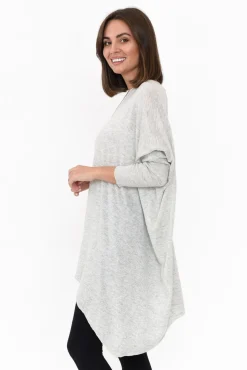 Tunic Tops<Boho Braxton Grey Knit Jumper