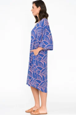 Bamboo Dresses<PQ Brea Blue Leaf Bamboo Dress