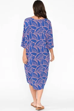 Bamboo Dresses<PQ Brea Blue Leaf Bamboo Dress