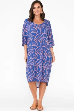 Bamboo Dresses<PQ Brea Blue Leaf Bamboo Dress