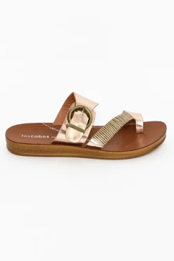 Flat Sandals<Los Cabos Bria Rose Gold Metallic Slide