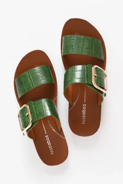 Slides<Los Cabos Briti Emerald Buckle Slide