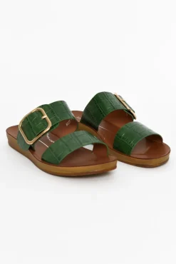 Slides<Los Cabos Briti Emerald Buckle Slide