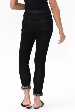 Pants<Threadz Brody Black Leopard Reversible Stretch Pant