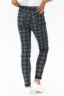 Pants<Threadz Brody Navy Check Reversible Stretch Pant