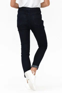 Pants<Threadz Brody Navy Check Reversible Stretch Pant