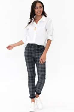 Pants<Threadz Brody Navy Check Reversible Stretch Pant
