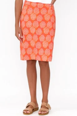 Skirts<Foil Brynn Orange Spot Cotton Blend Skirt
