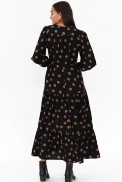 Maxi Dresses<Silver Wishes Butler Black Spot Tie Maxi Dress