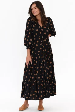 Maxi Dresses<Silver Wishes Butler Black Spot Tie Maxi Dress