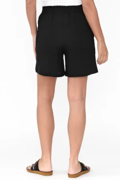 Shorts<Threadz Byron Black Cotton Shorts