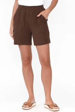 Shorts<Threadz Byron Chocolate Cotton Shorts