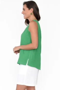 Cotton Tops<Threadz Byron Green Cotton Tank